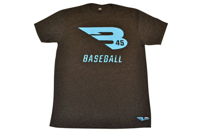 B45 First To Believe Premium T-Shirt Apparel B45 Charcoal with Blue logo Small 