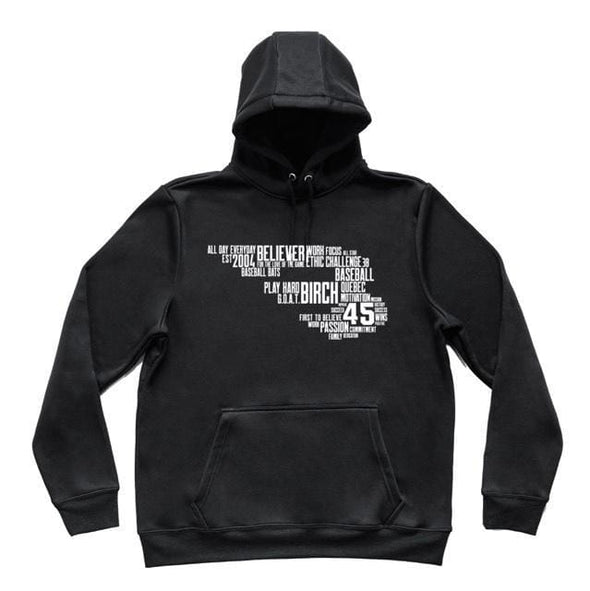B-Word Hoodie Apparel B45 Baseball Small Black 