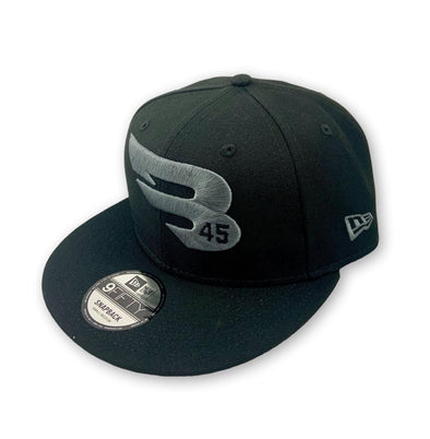 Black 9FIFTY New Era Snapback Hat - Charcoal Logo Edition Headwear New Era Cap 